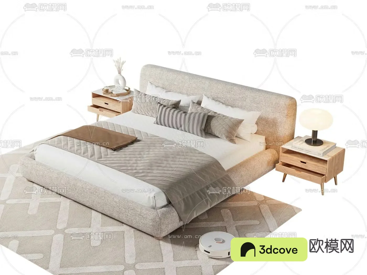 Cream style double bed