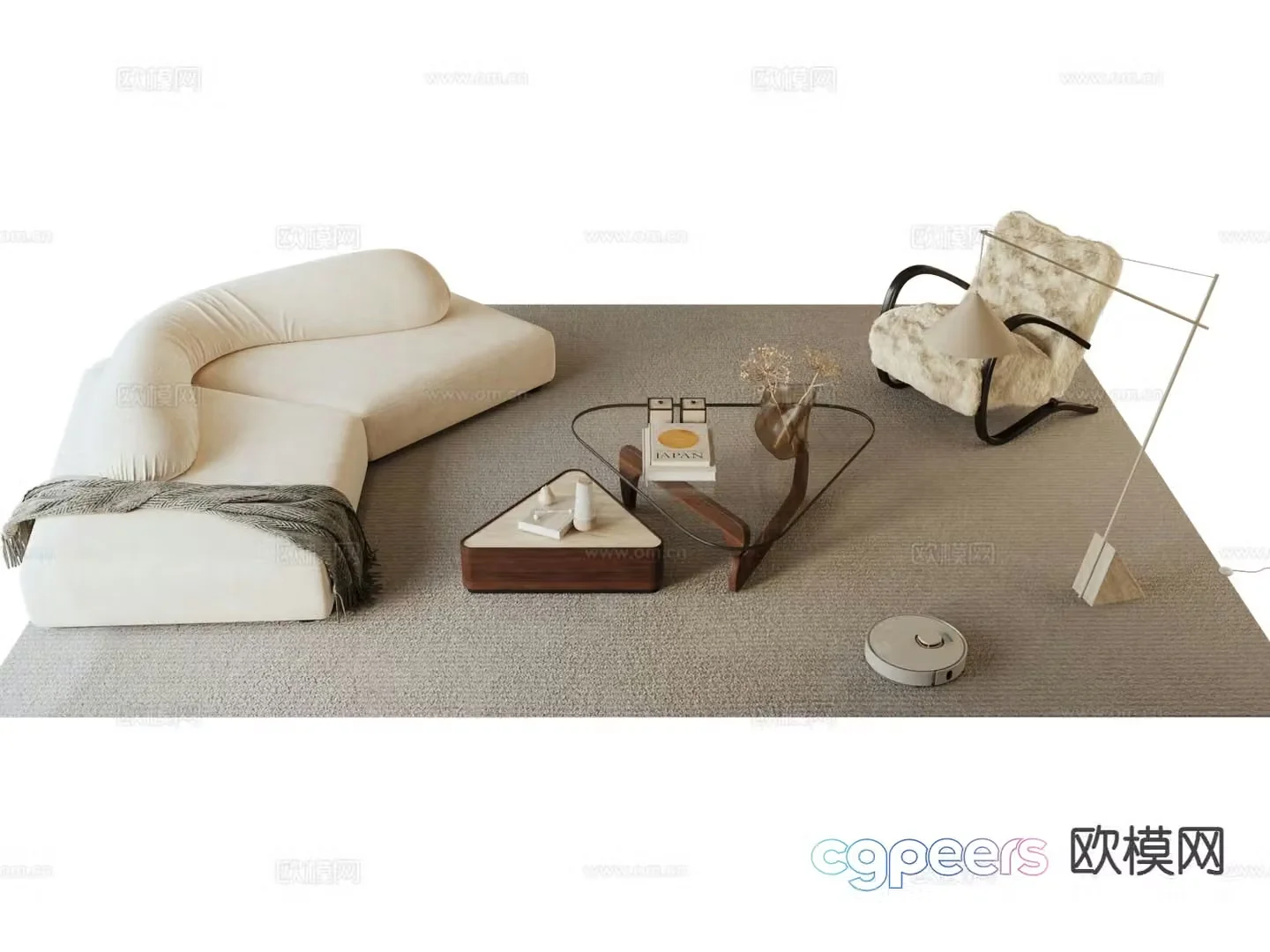 Medieval style modular sofa 3D model
