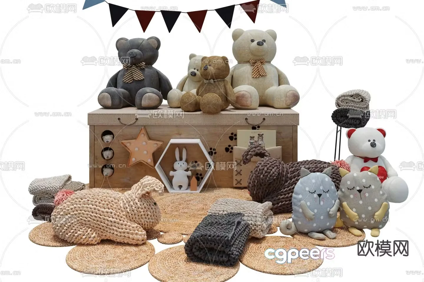 Modern children’s stuffed teddy bear 3d model
