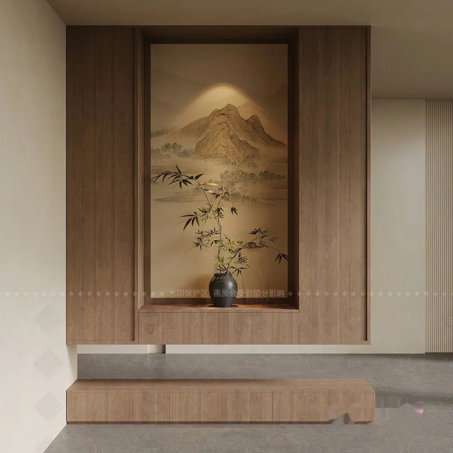 A Serene Indoor Space With A Minimalist Aesthetic 3D Model – 8280 – VRAY Render