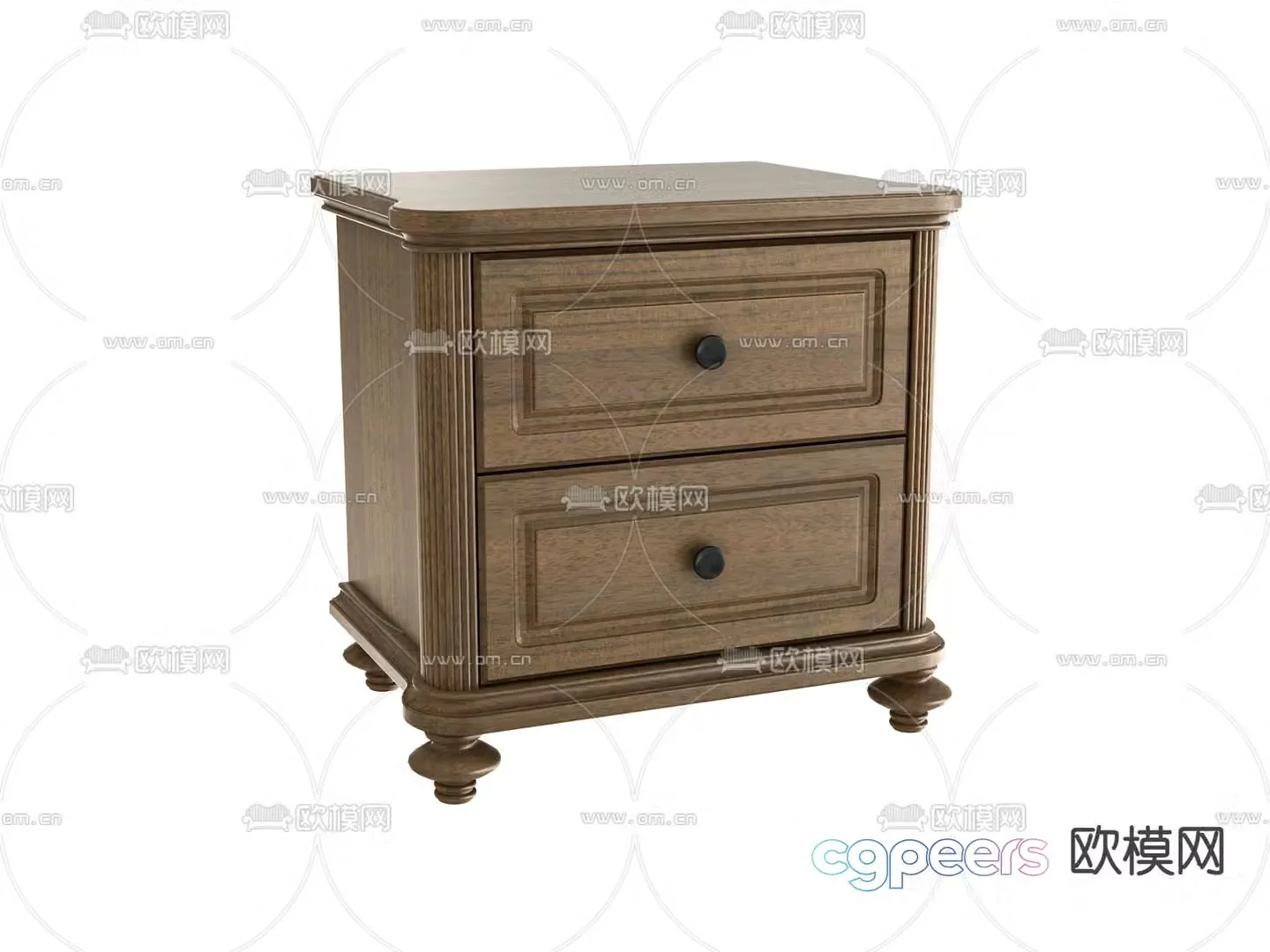 American bedside table 3d model