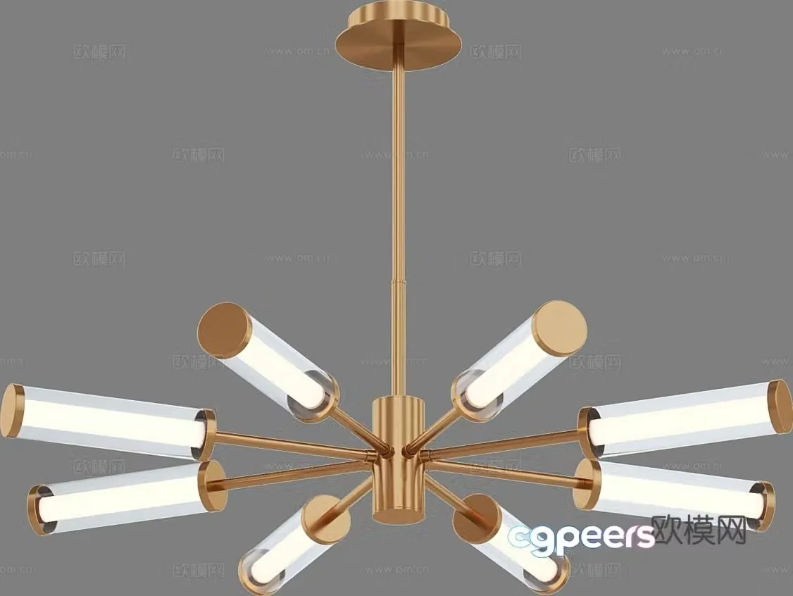 Light luxury chandelier multi-head chandelier 3D model