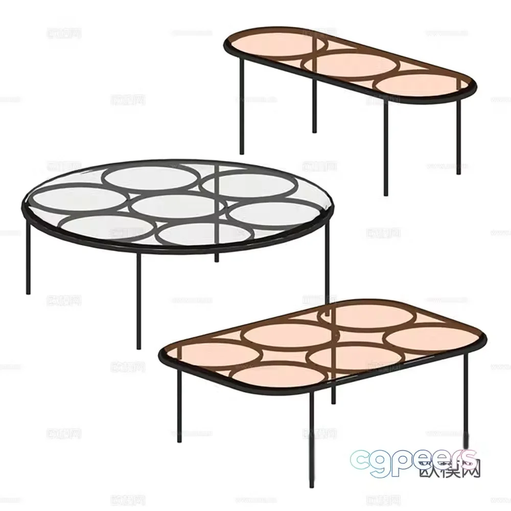 Table table coffee table round table 3d model