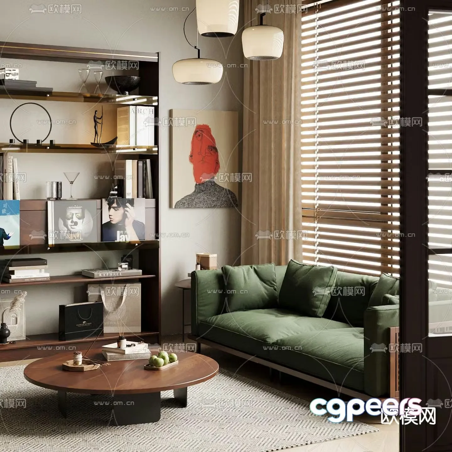 American sofa double sofa 3d model