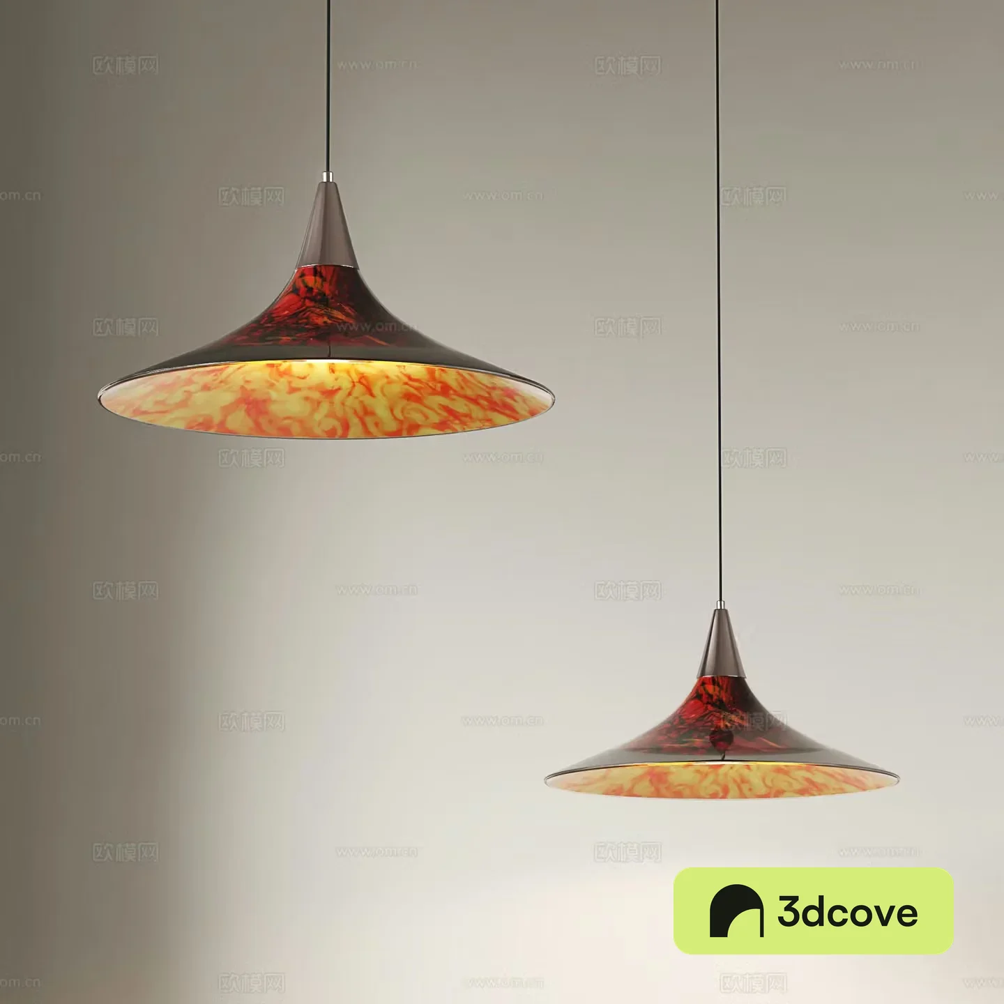 Middle-aged chandeliers retro chandeliers restaurant bar chandeliers stained glass chandeliers 3D model