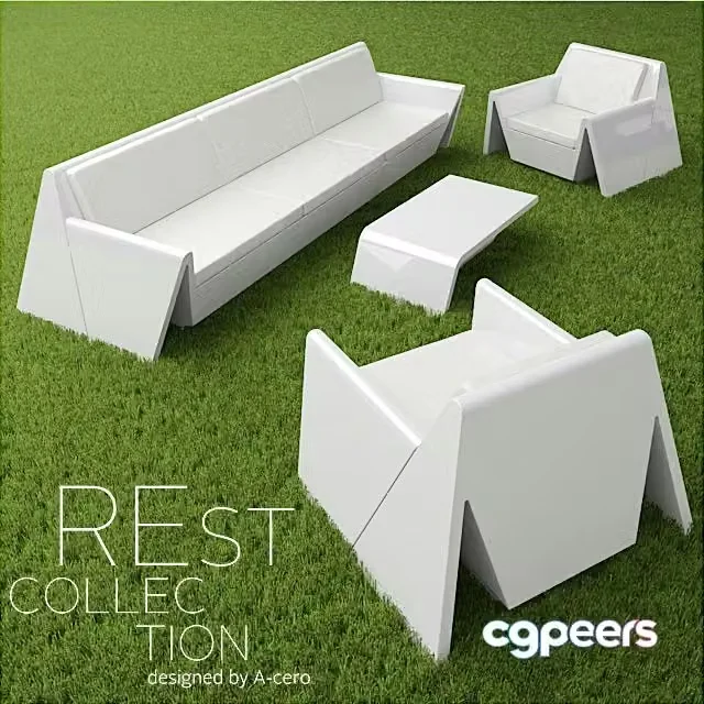3ds Max Free – Garden furniture REst collection (sofa and armchair)