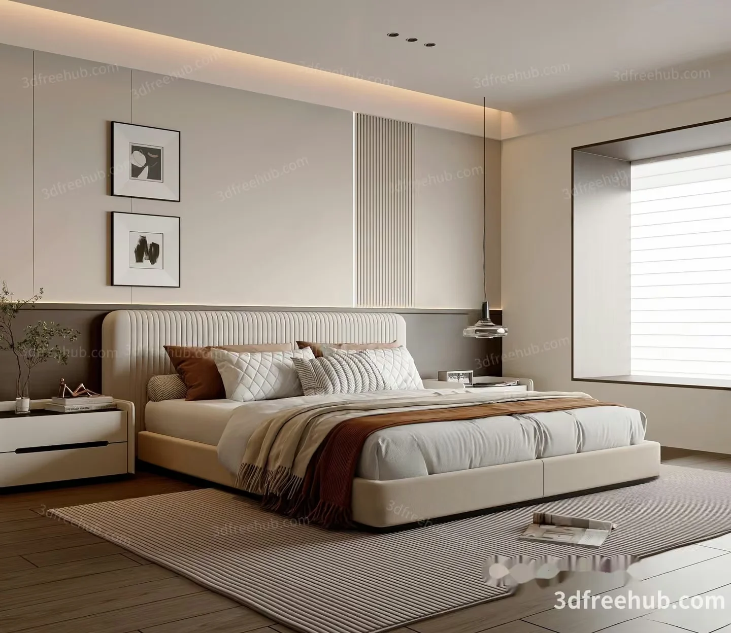 Cozy Modern Bedroom 3D Model – 19942 – VRAY Render