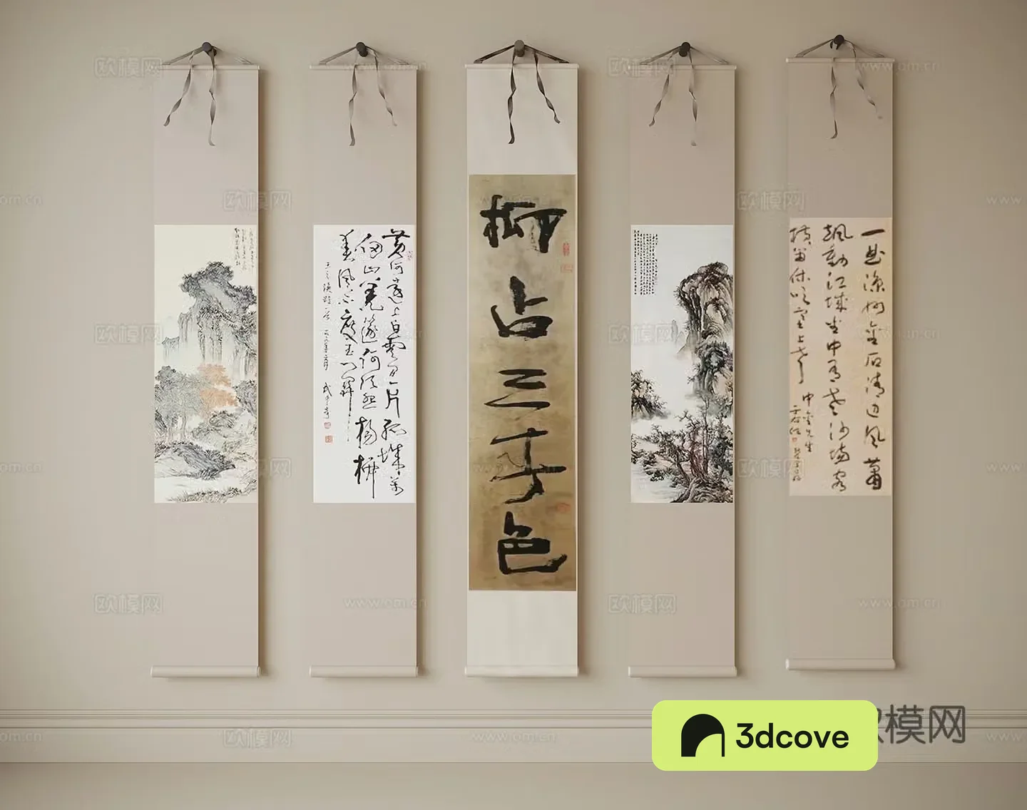 Chinese hanging painting calligraphy and painting scroll painting