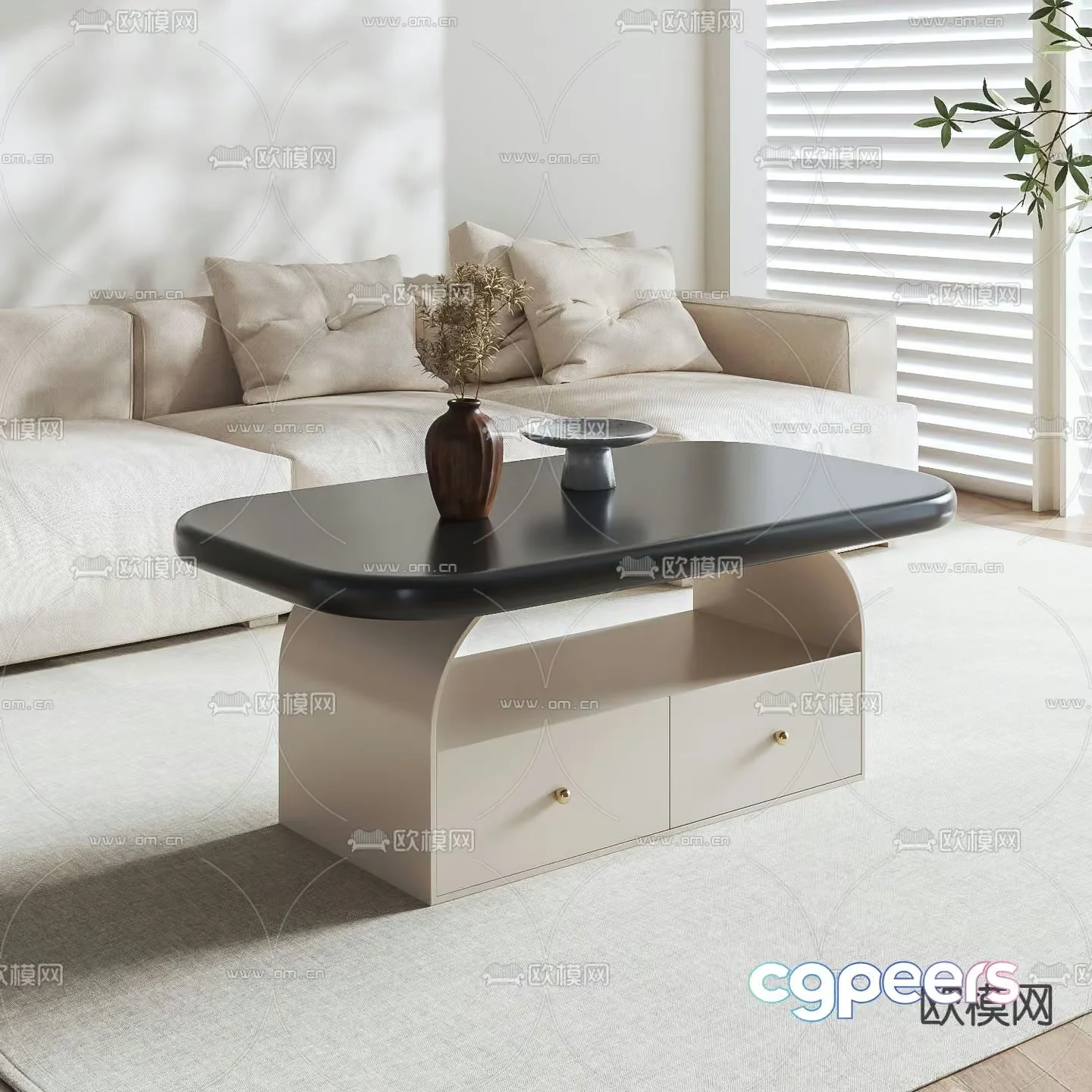 Modern Living Room 3D Model – 2202 – VRAY Render