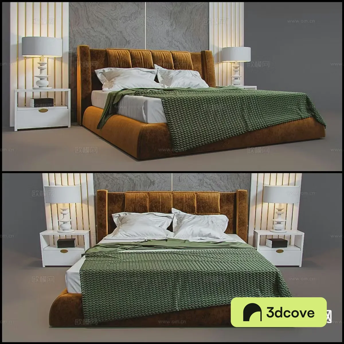 Light luxury double bed