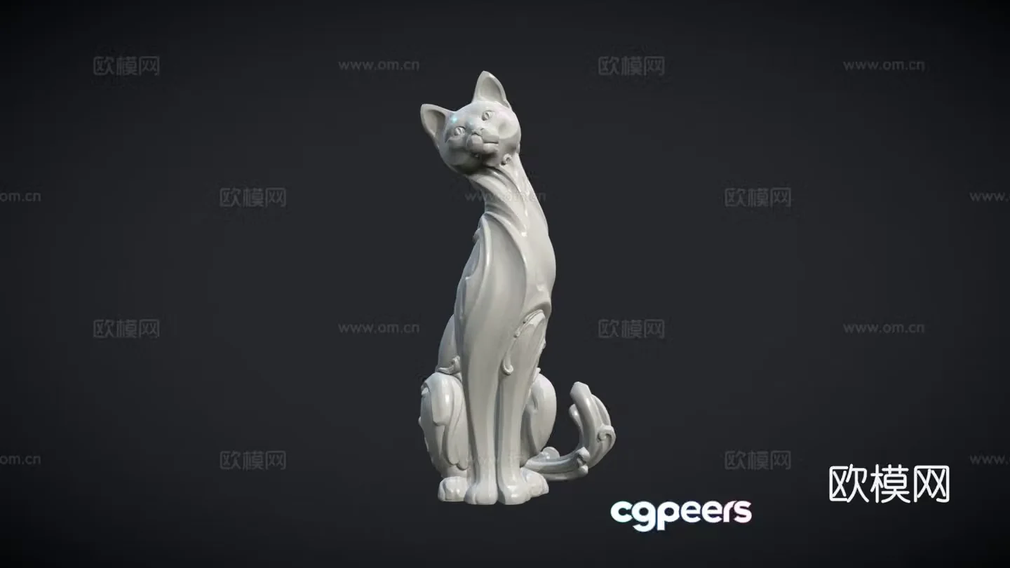 Cat Statue 3d Model