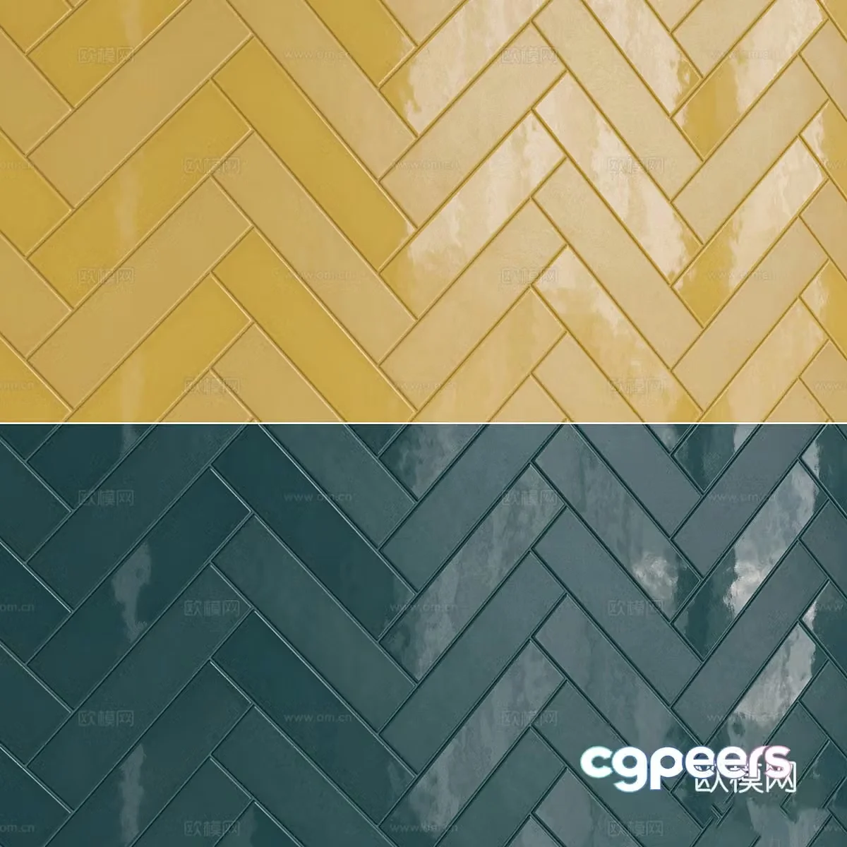 New Chinese tile collage mosaic tile 3d model