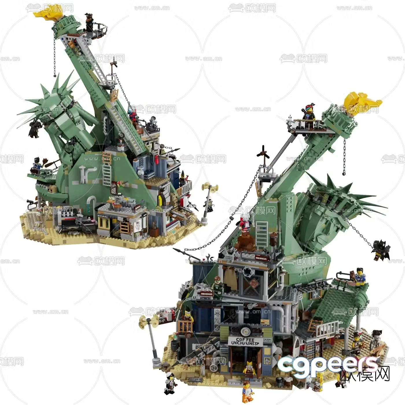 Modern doomsday castle toy 3d model