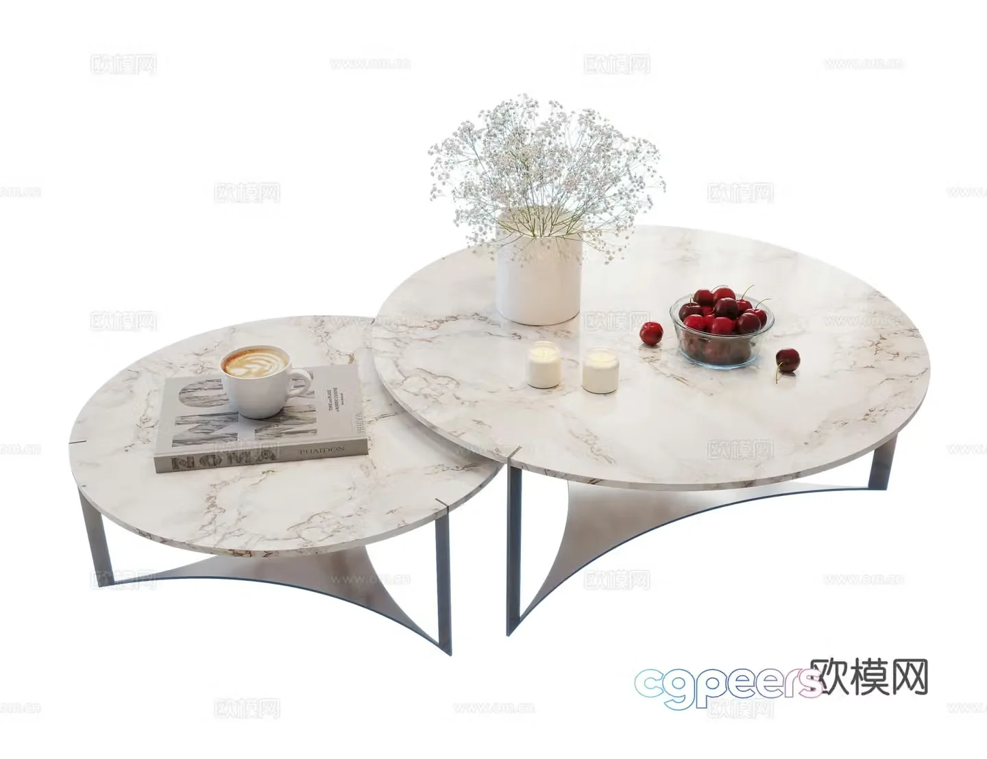 Modern coffee table marble coffee table letter coffee table round coffee table coffee table ornament 3D model