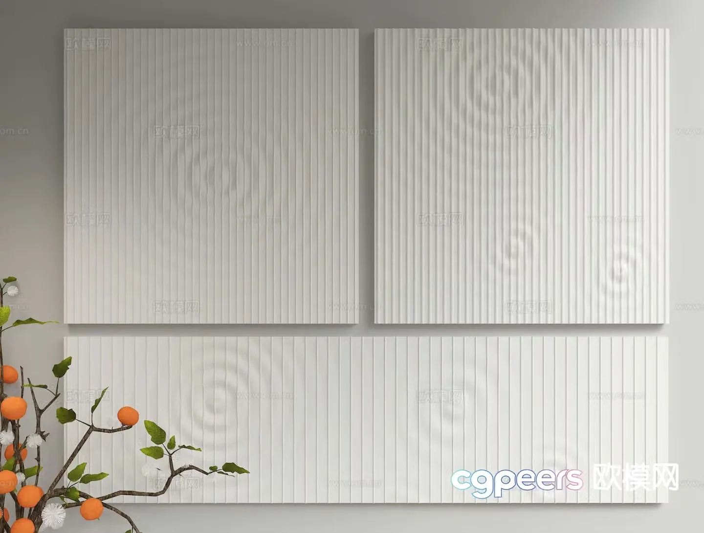 Modern three-dimensional wall decoration ripple pendant wavy ripple 3d model