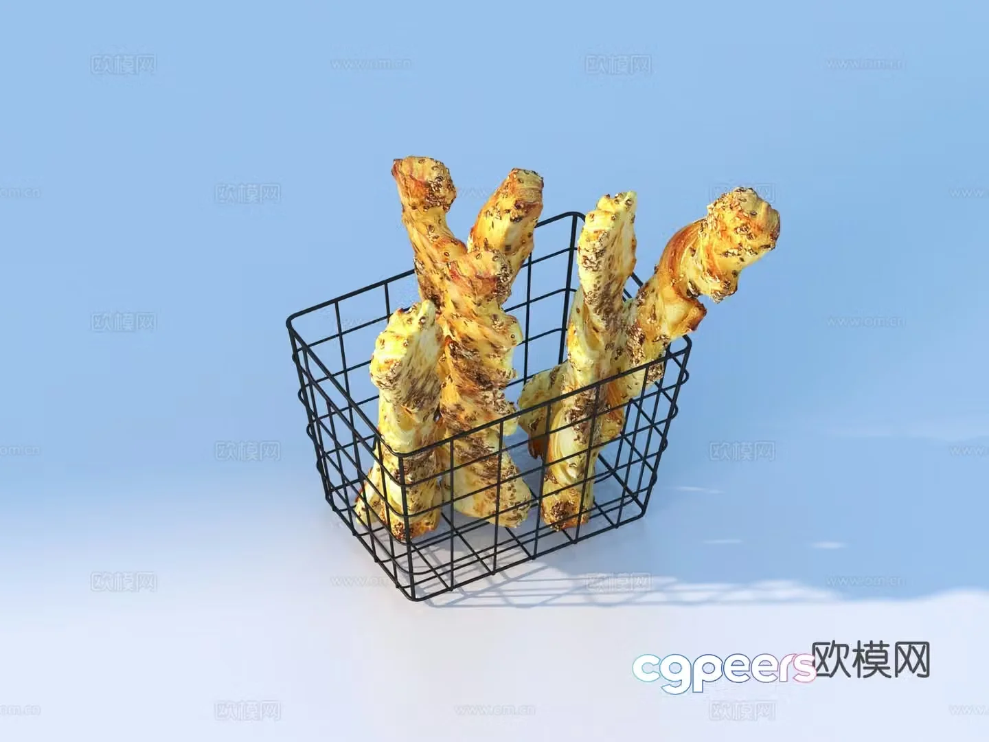 bread food dessert cake 3d model