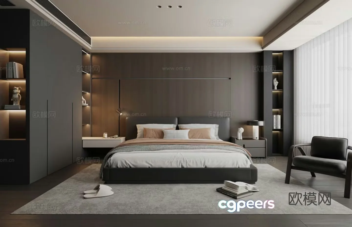 Italian style bedroom master bedroom 3d model