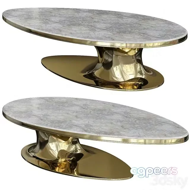 3ds Max Free – Ipe Cavalli (Visionnaire) 2019 SOWILO Elliptical low table