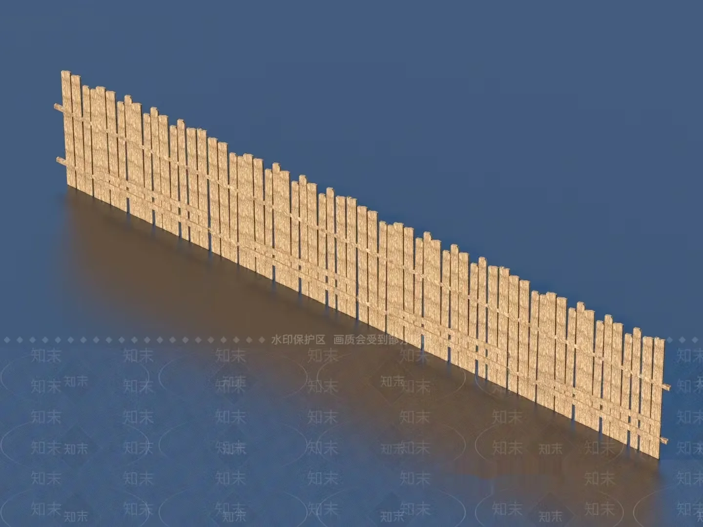 A Wooden Fence 3D Model – 15208 – VRAY Render