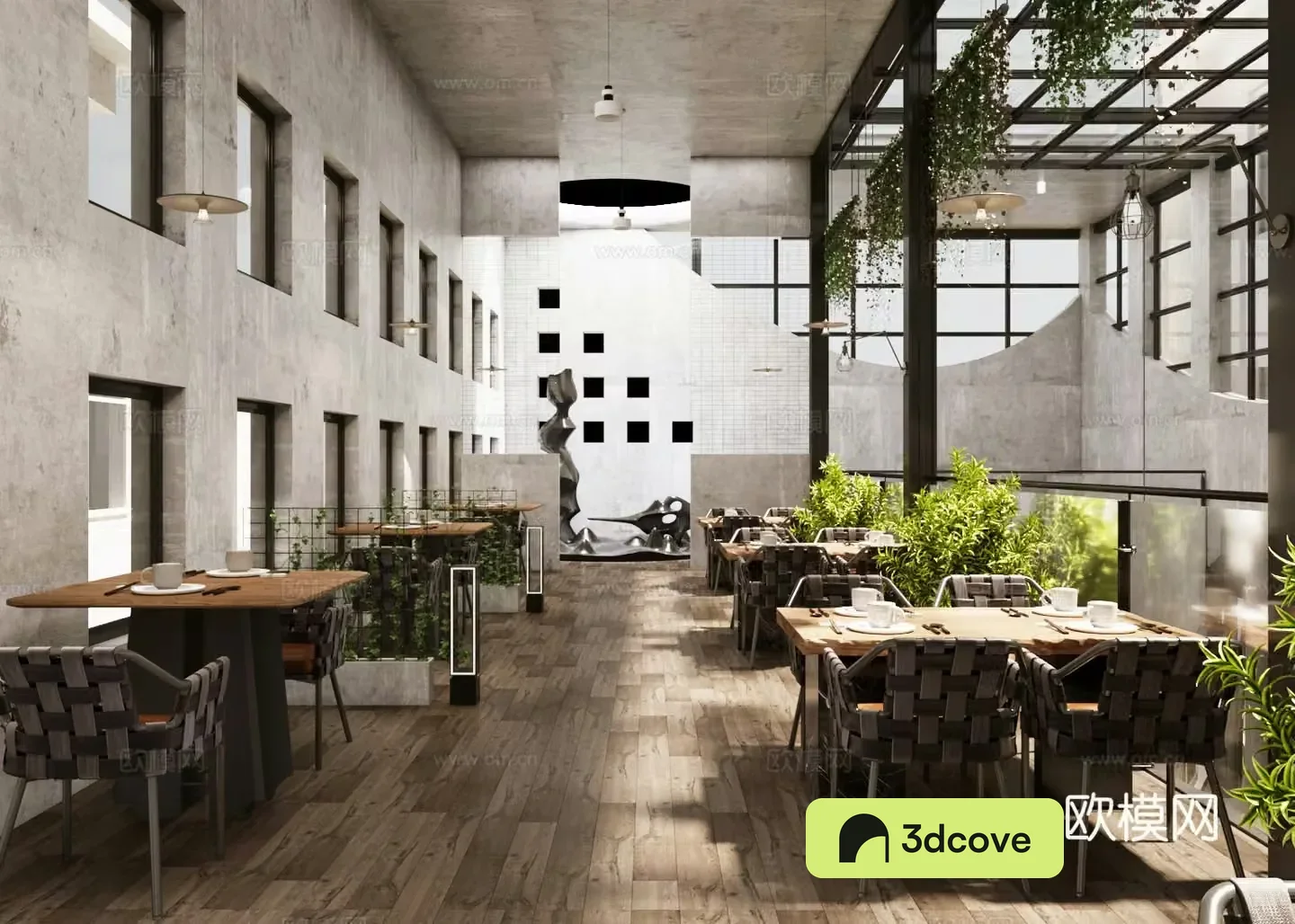 Industrial style tea restaurant