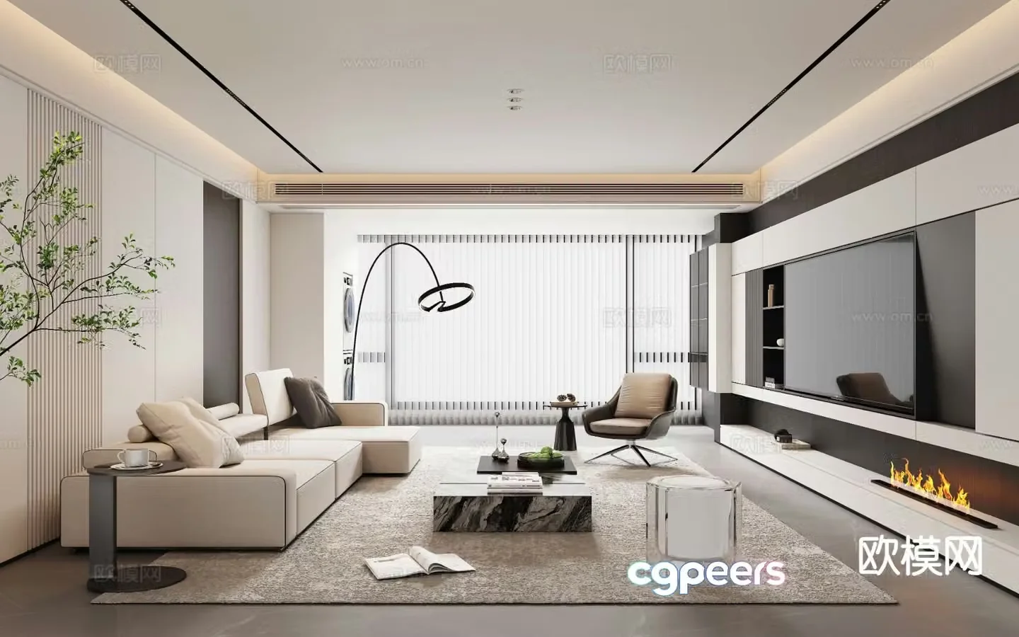 Modern living room 3d model