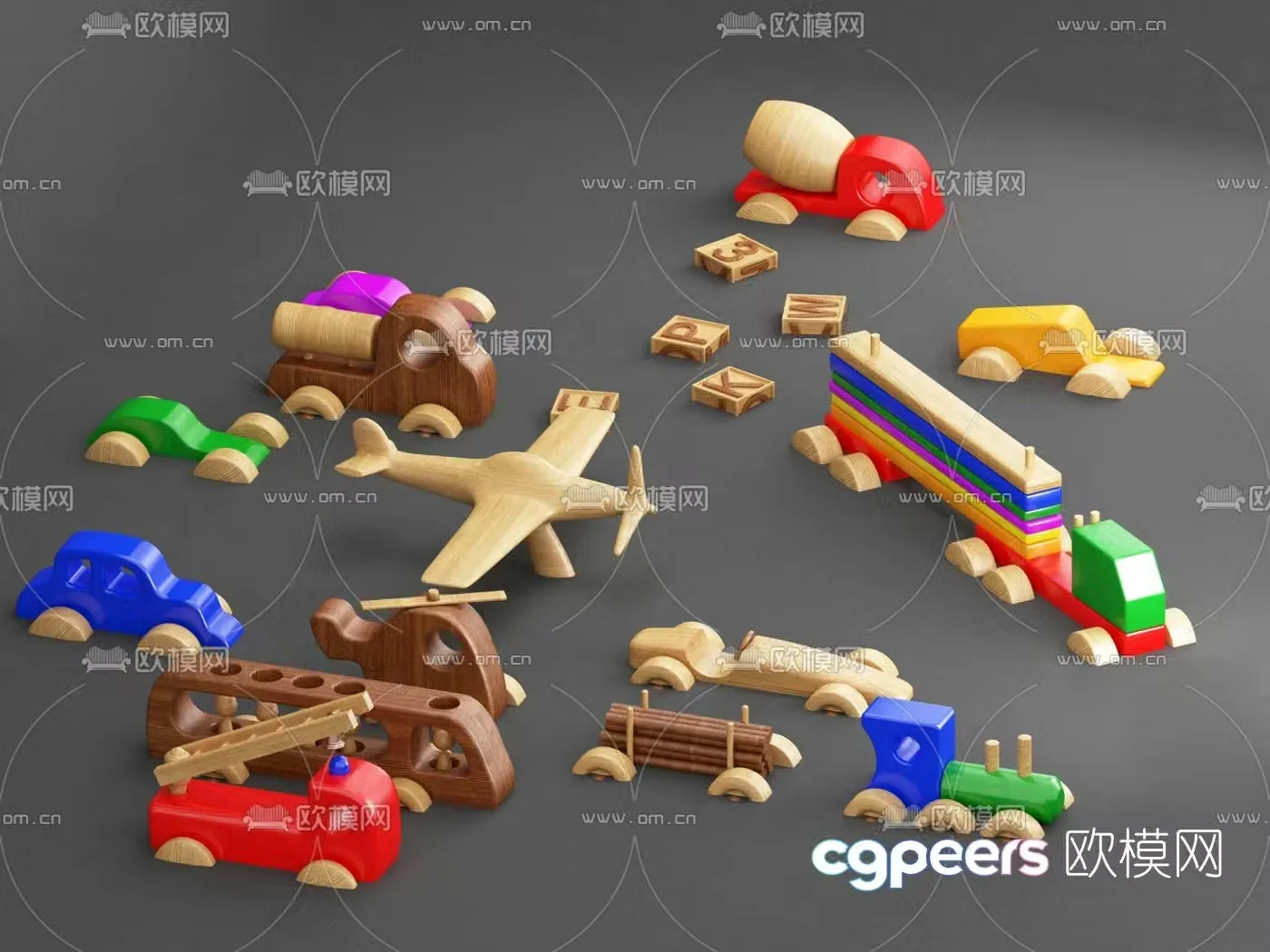 Modern children’s building block toys 3d model