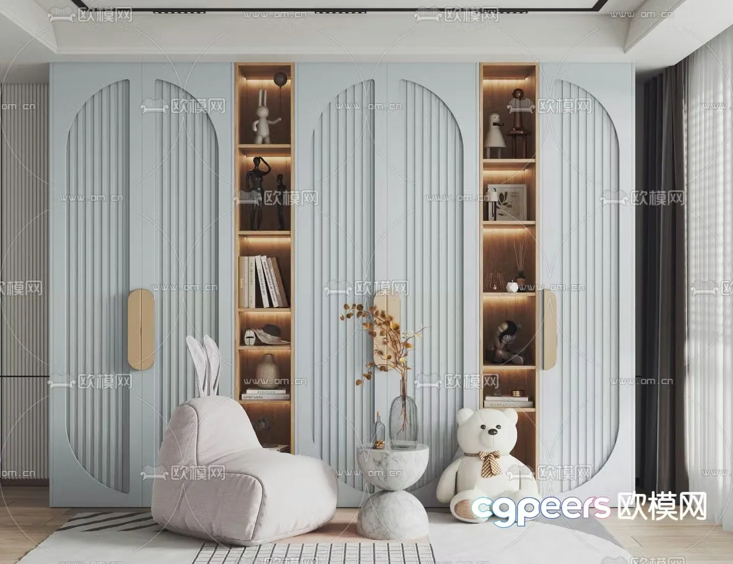 Children’s Wardrobe Rabbit Sofa 3d model