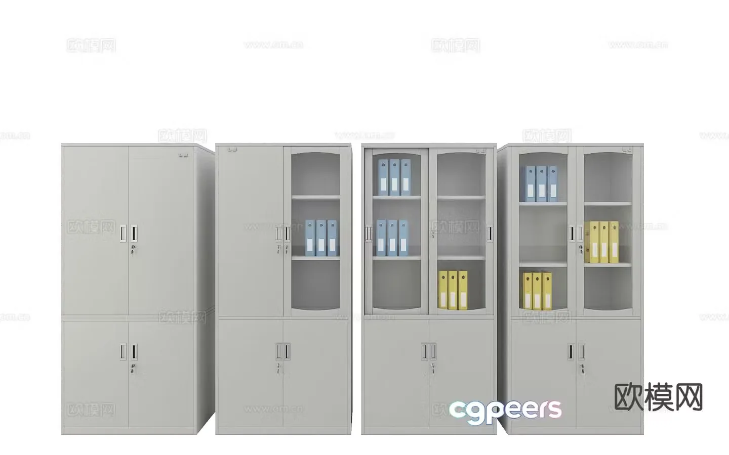 Steel filing cabinet 3d model
