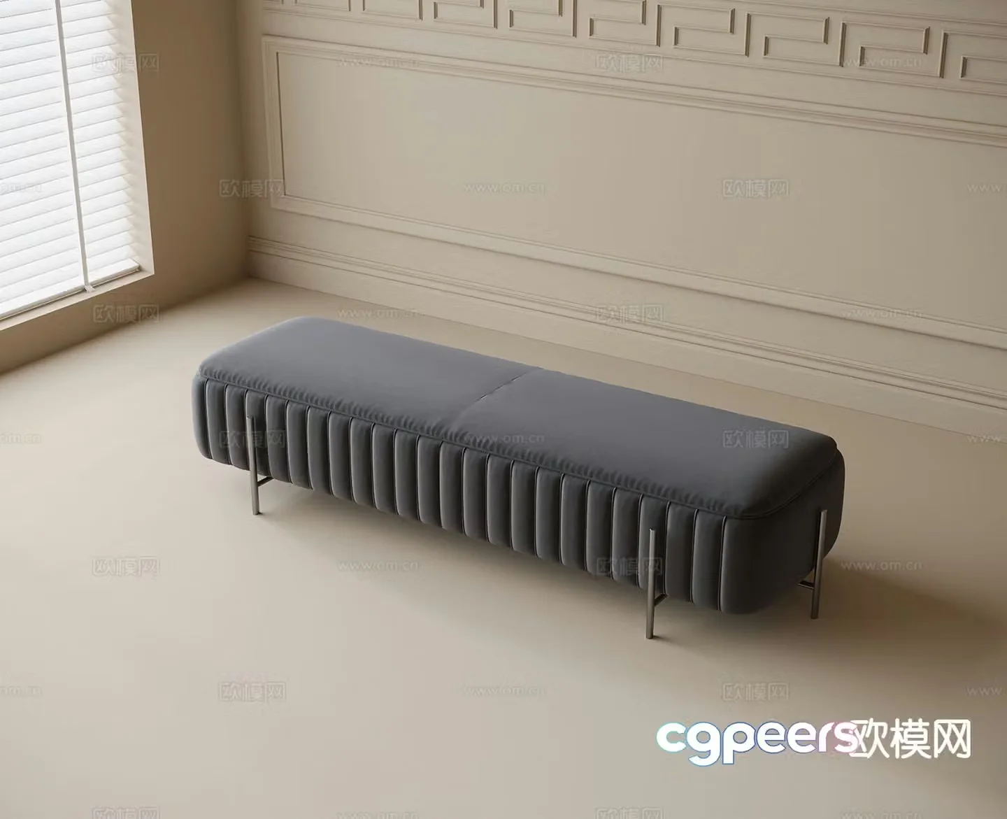 modern stool bed end stool bench 3d model
