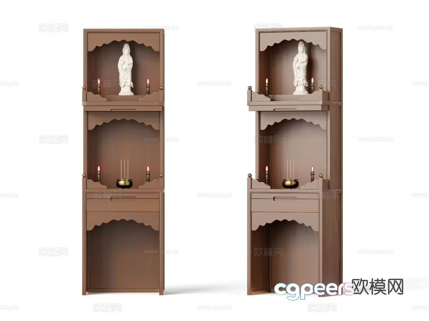 New Chinese style Buddhist niche cabinet 3D model