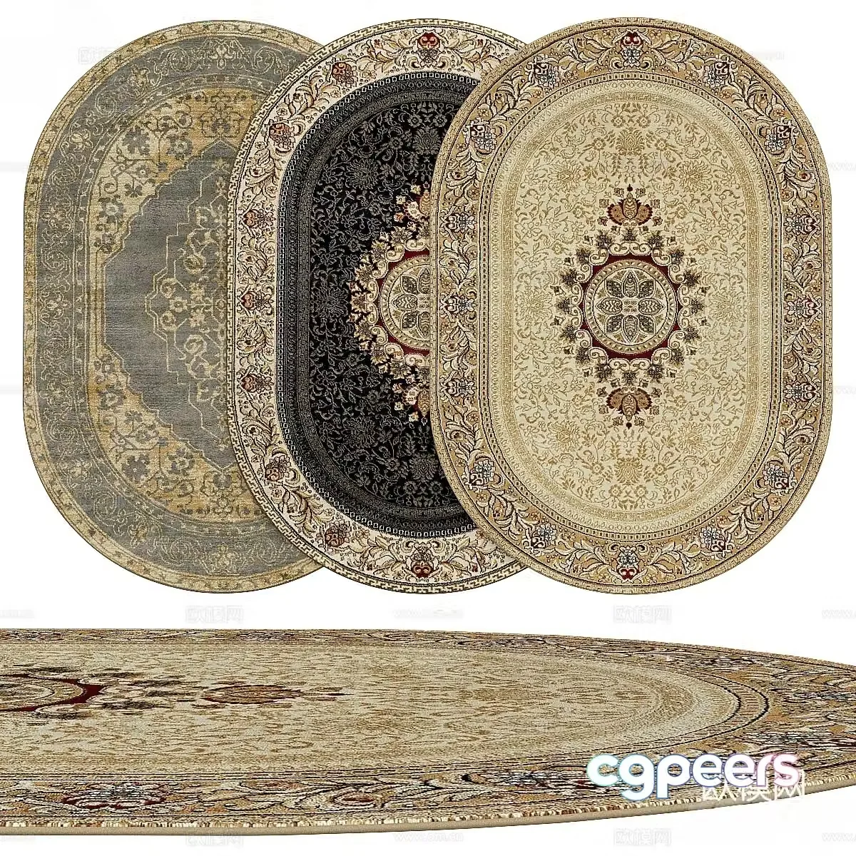 American retro carpet 3d model