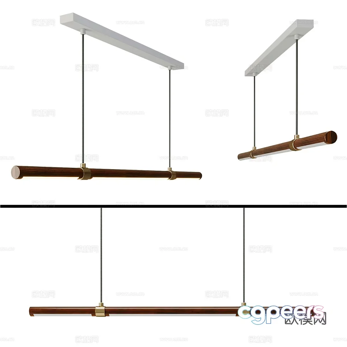 Gold Light Fixture 3D Model – 420 – VRAY Render