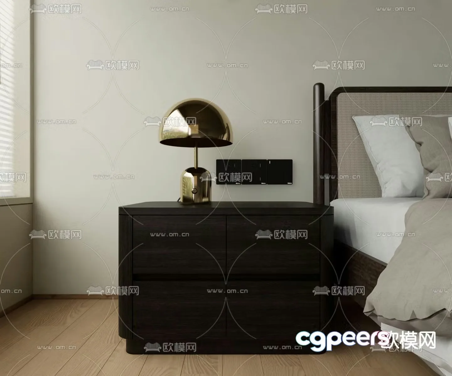 wabi-sabi bedside table 3d model