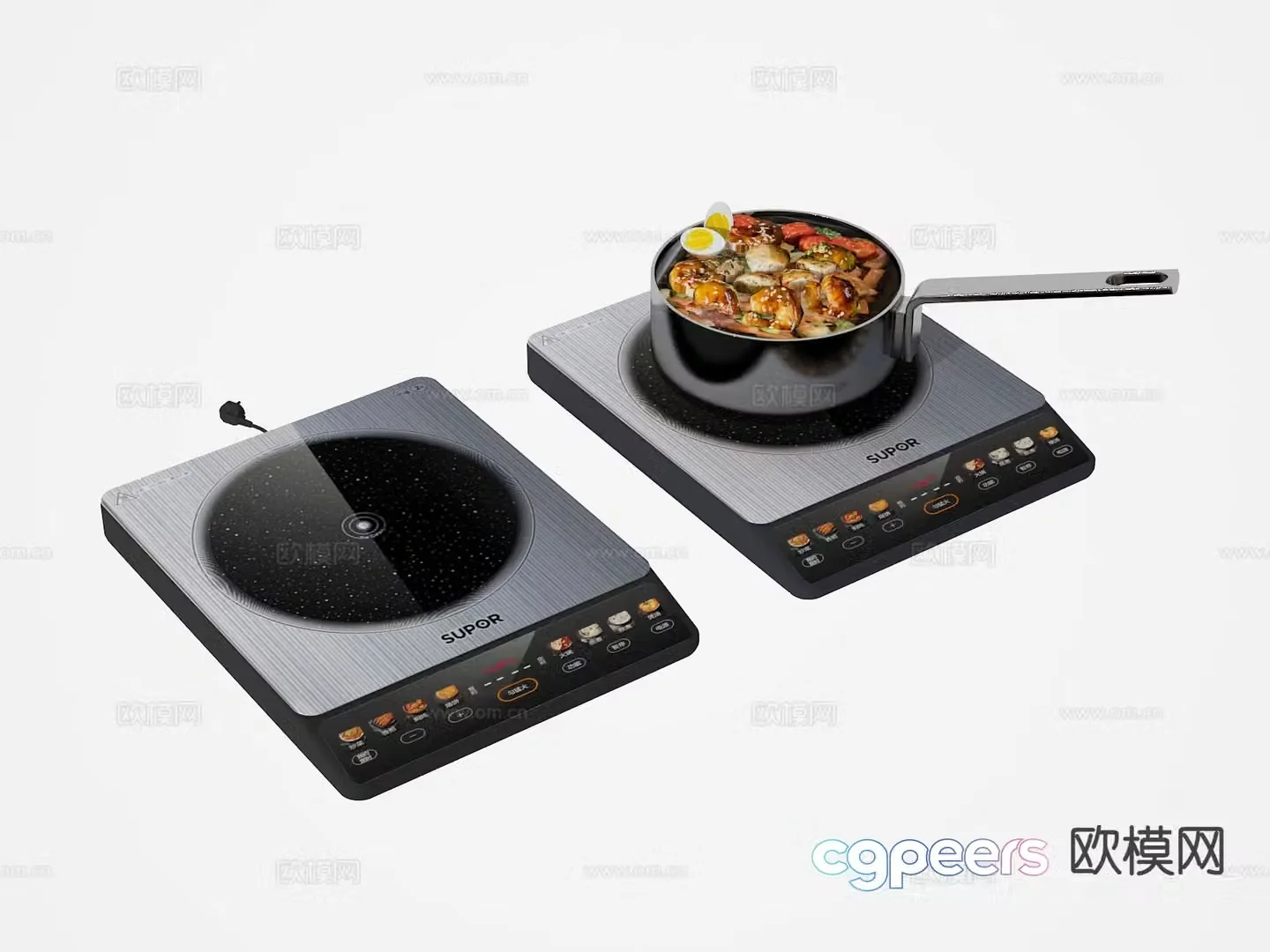 Modern induction cooker 3d model
