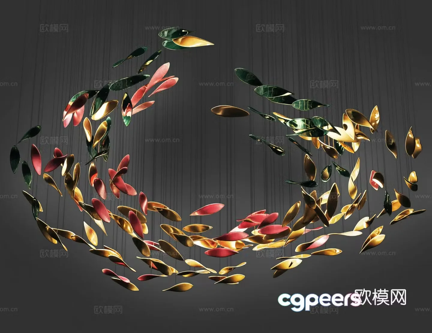 New Chinese crystal chandelier 3D model