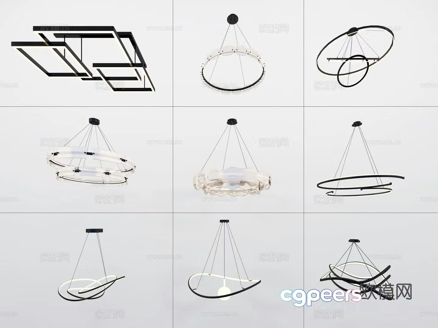 Modern chandelier 3d model