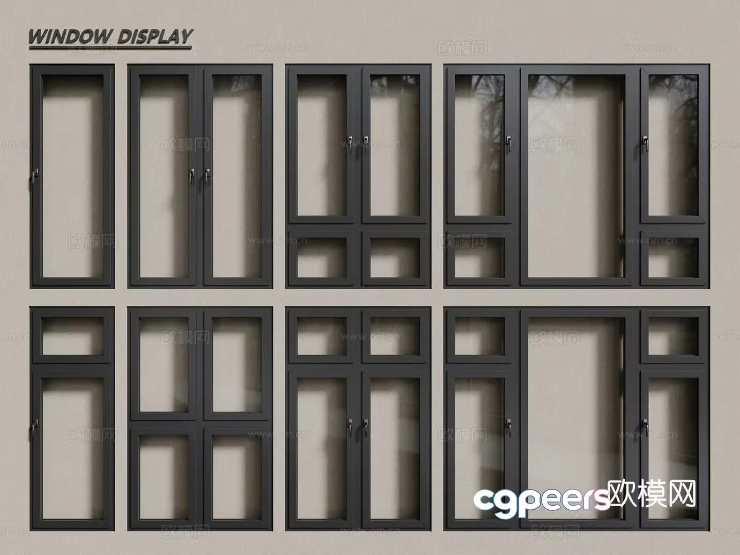 Modern windows aluminum alloy windows casement windows floor-to-ceiling windows 3d model