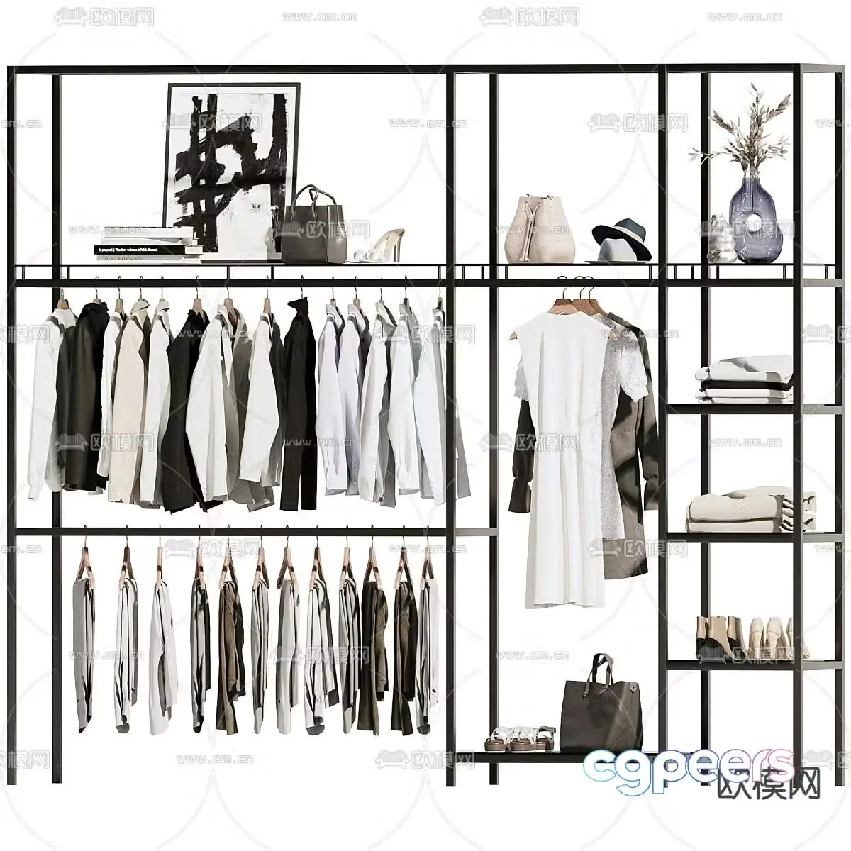 Clothes rack coat rack 3d model
