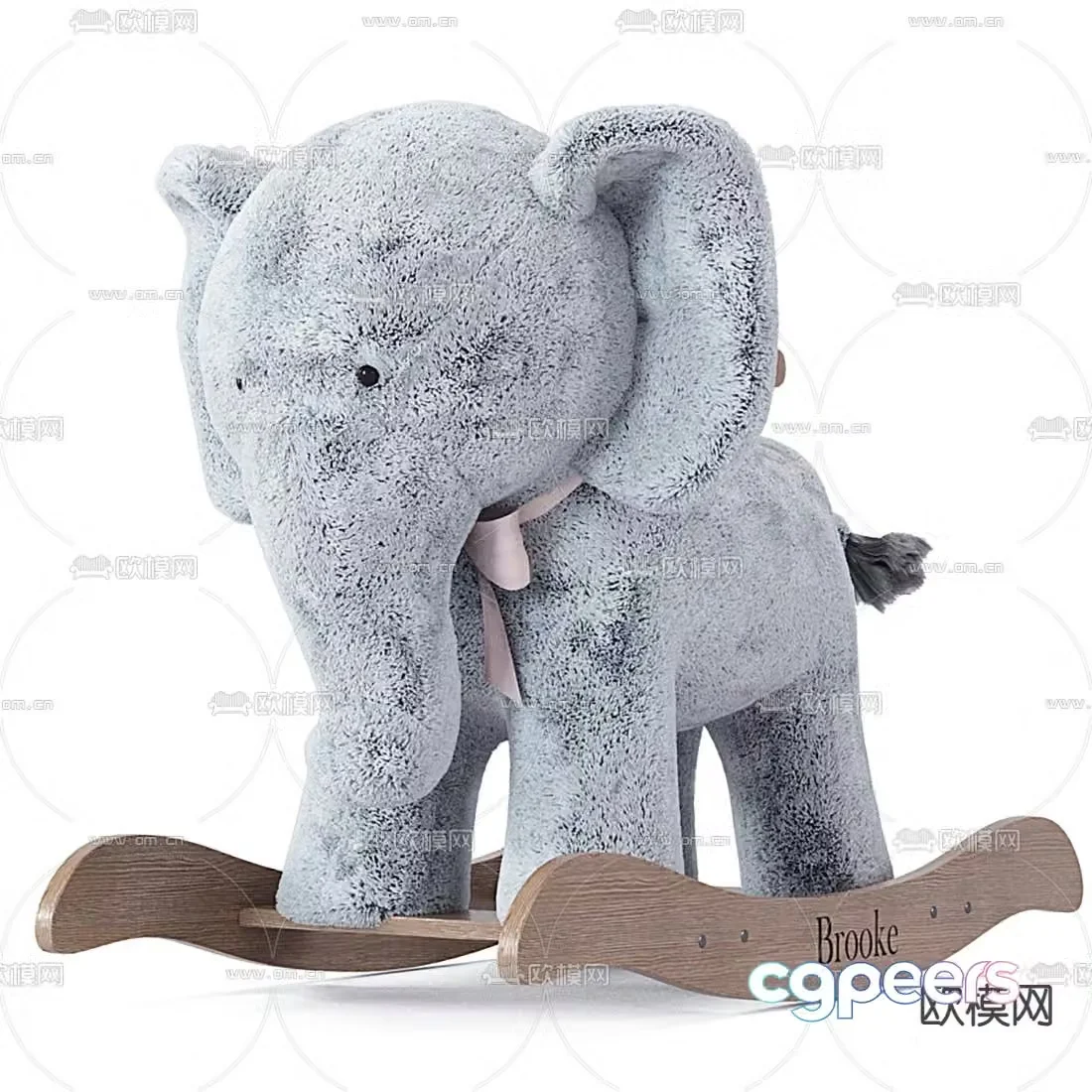 Modern plush elephant children’s rocking chair rocking chair 3d model