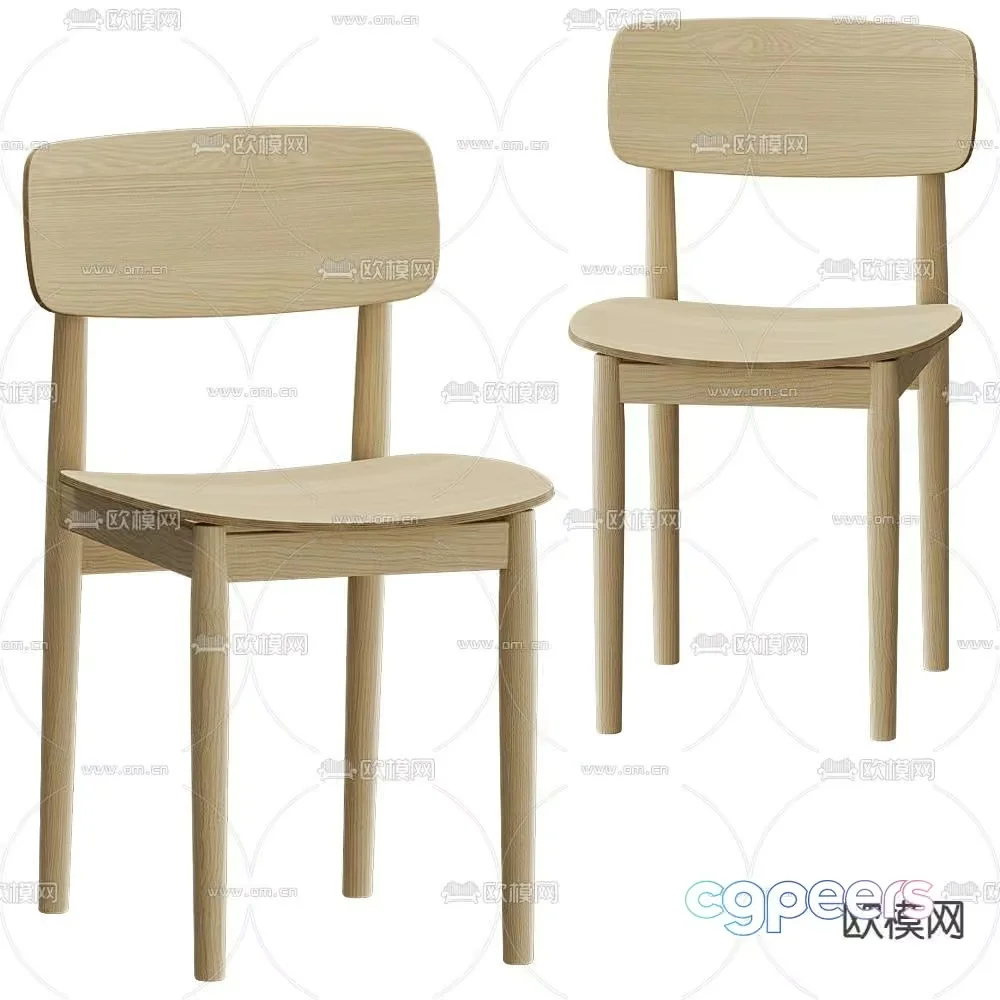 Wooden Dining Chairs 3D Model – 20961 – CORONA Render