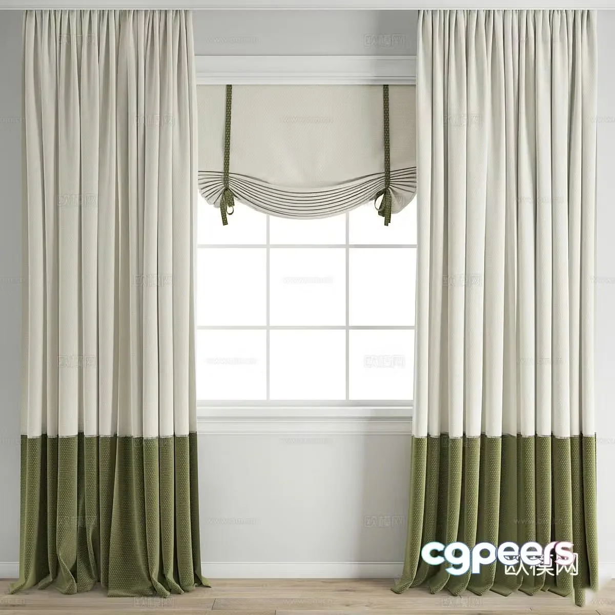 Modern Nordic art curtain 3d model