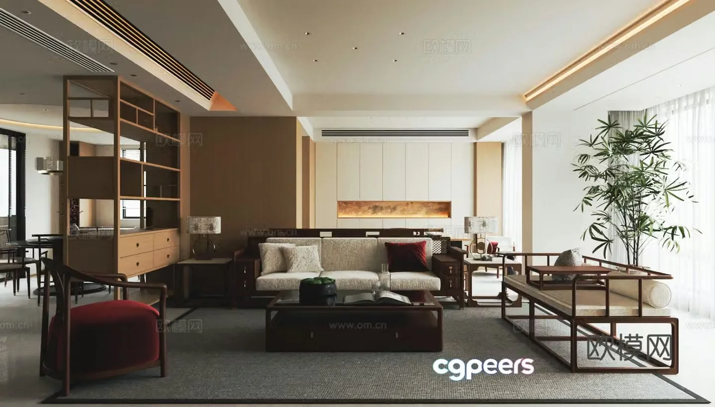 New Chinese living room 3D model
