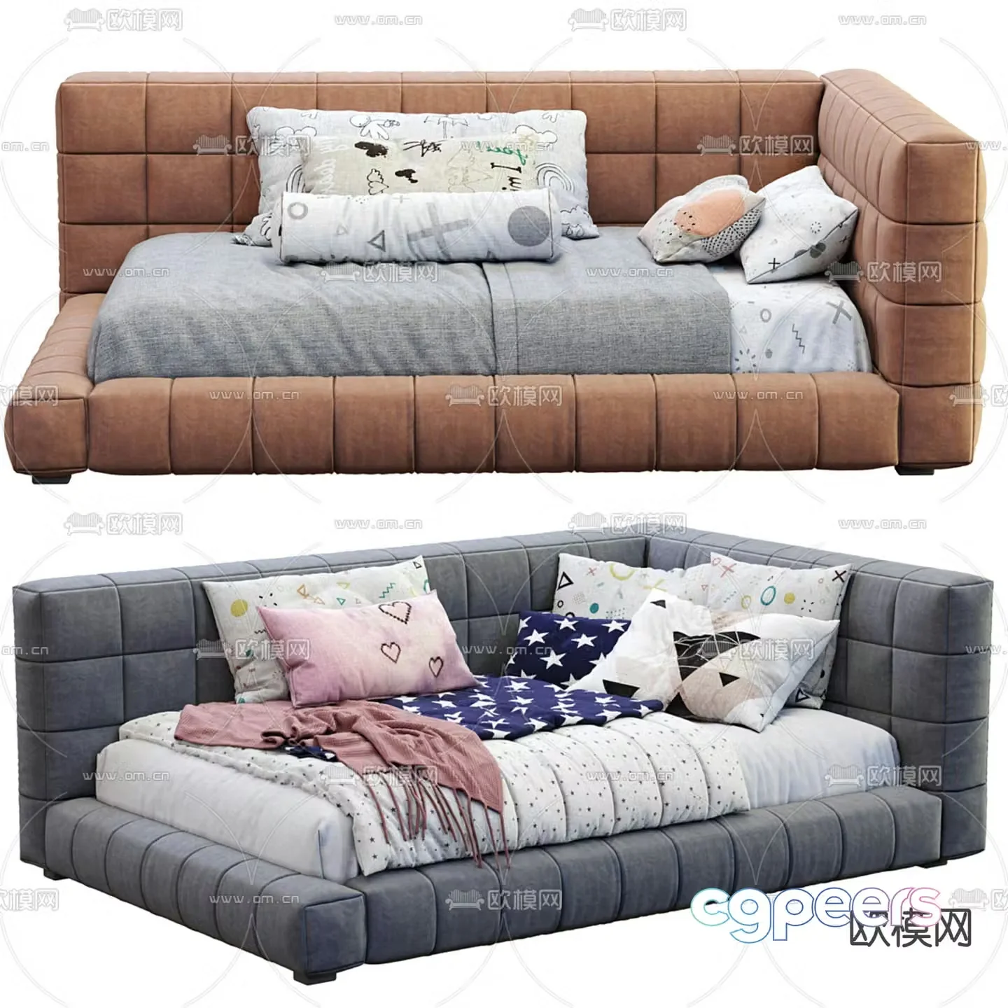 Modern children’s sofa bed 3d model
