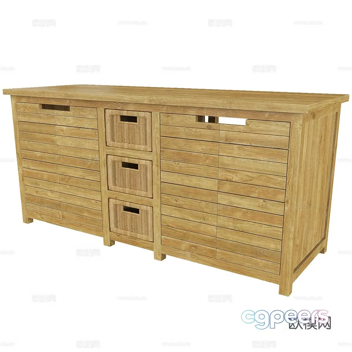 Nordic simple dining sideboard sideboard storage cabinet low cabinet 3d model