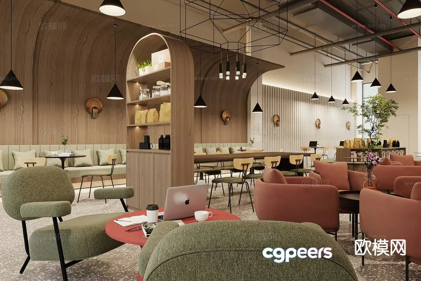 Modern cafe 3d model