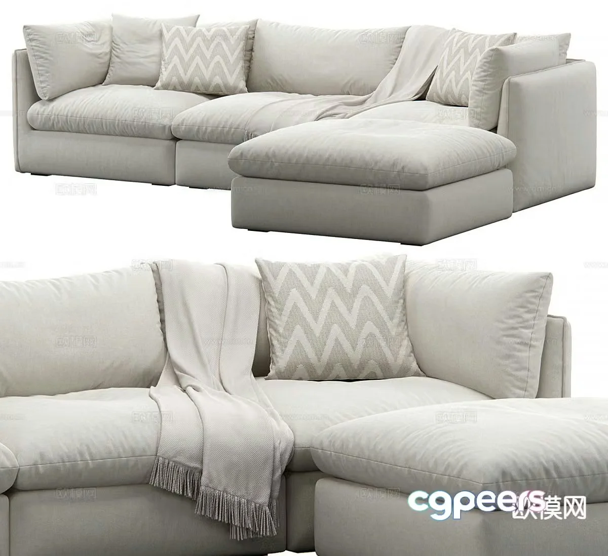 Corner sofa multi-person sofa 3d model