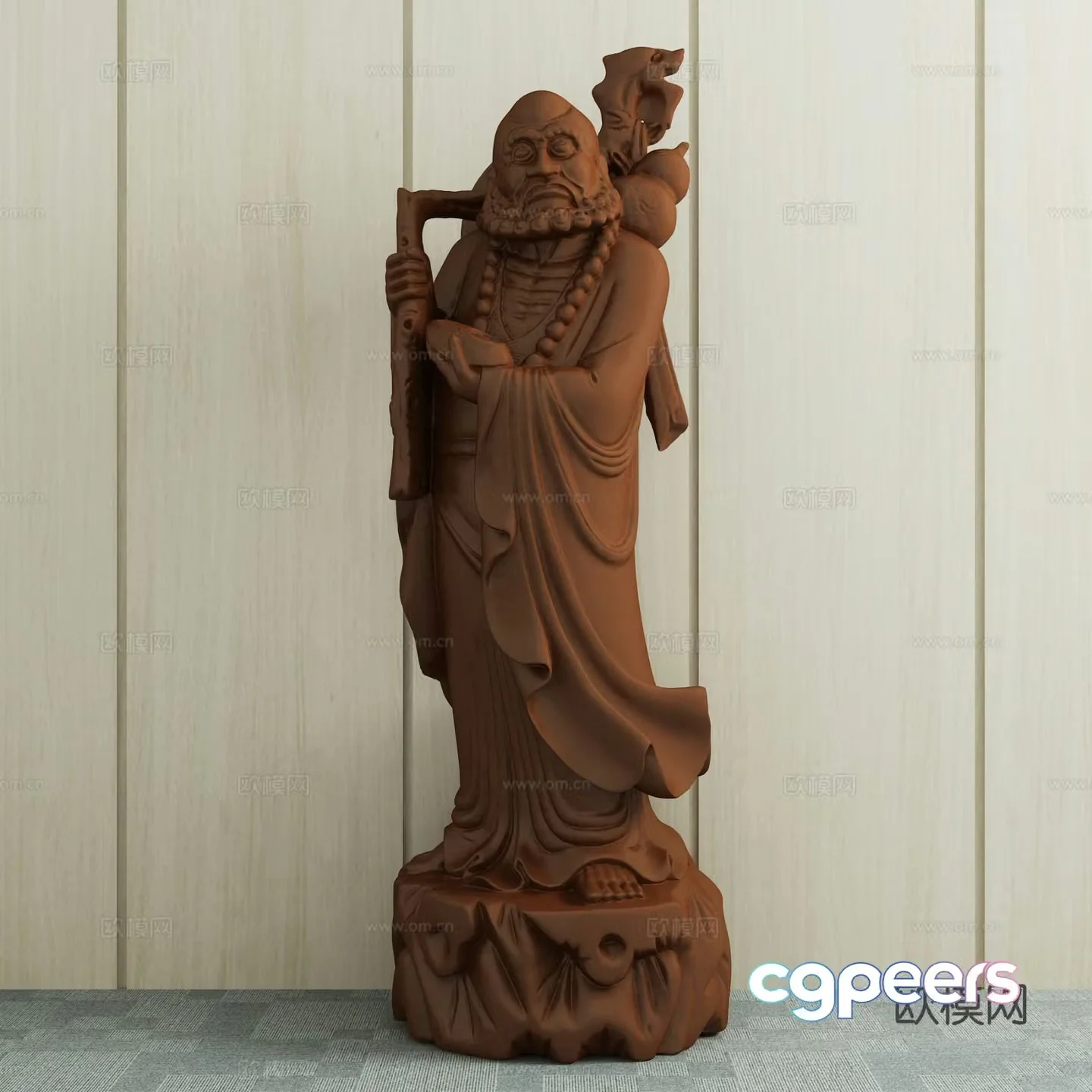 New Chinese-style sculpture figure sculpture doll ornaments 3D model