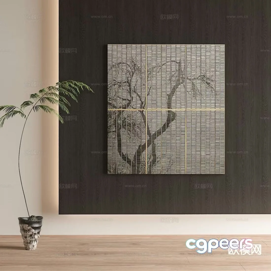 Wabi-sabi art painting texture painting decorative painting 3d model