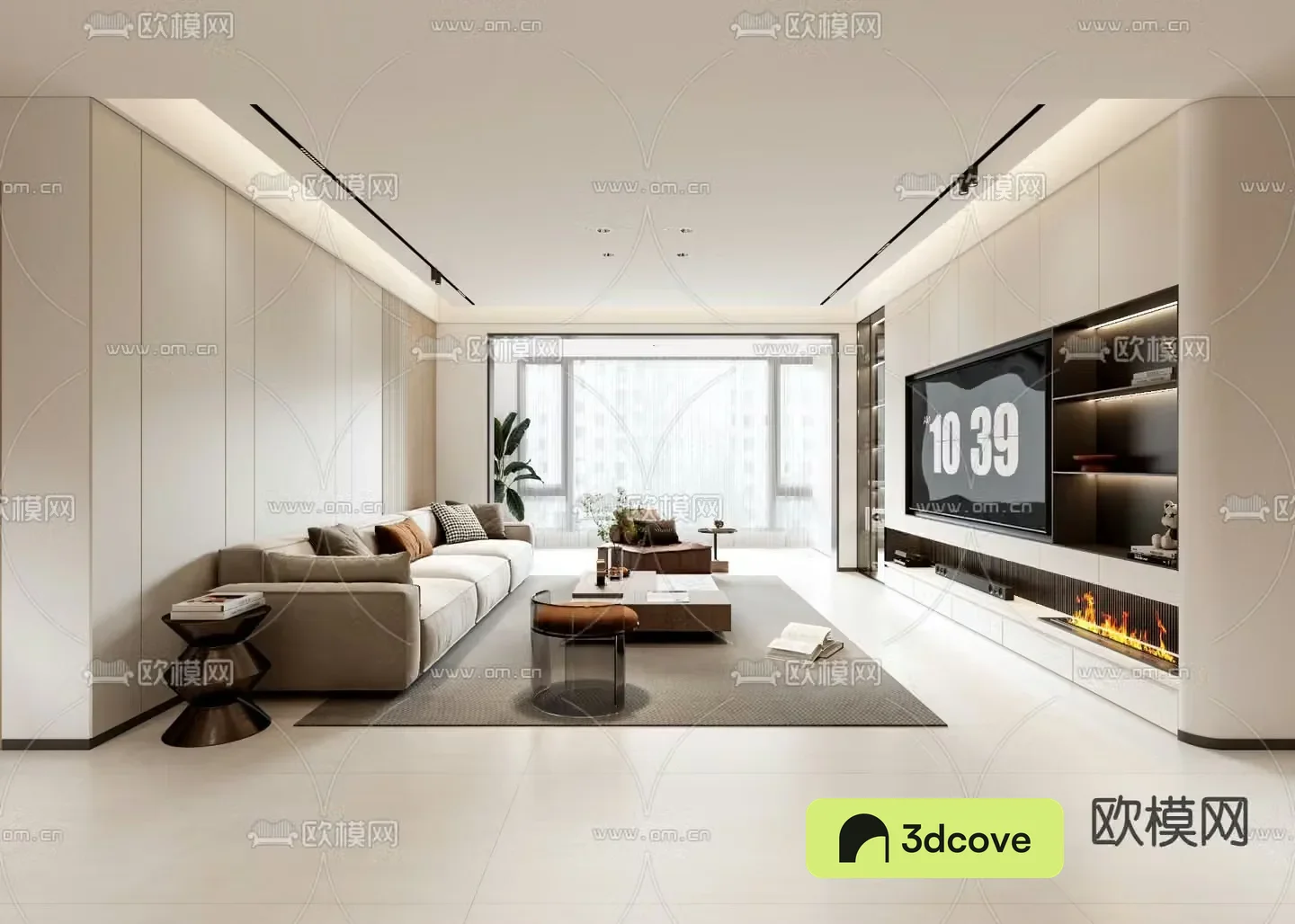 Modern living and dining room