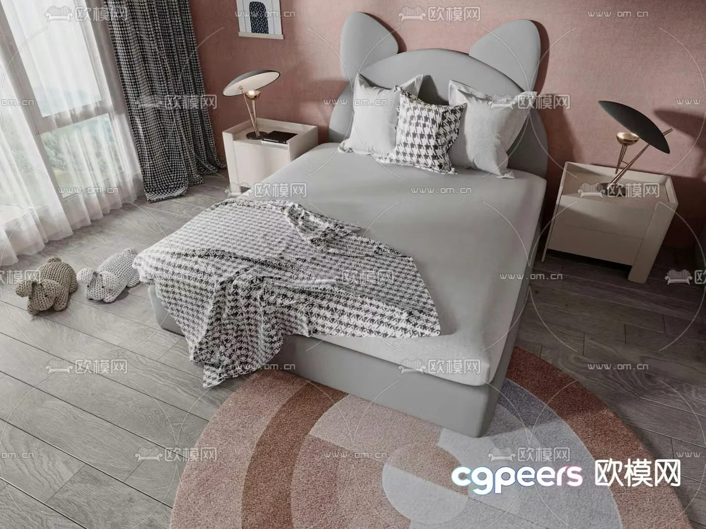 Modern children’s bed 3d model